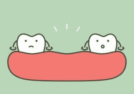 animated teeth sit in a gumline,